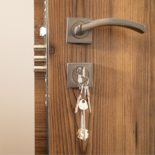 porte entrée bois securisee