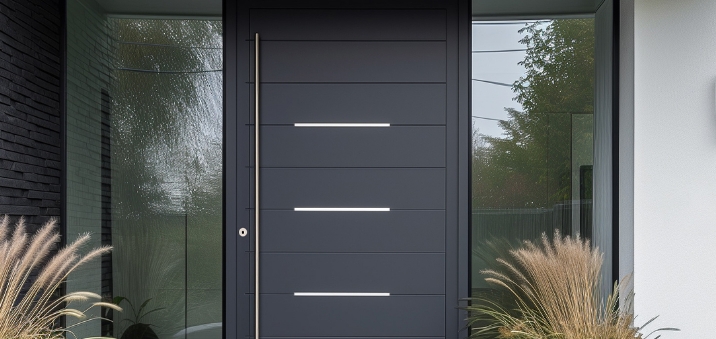 Porte entrée menuiserie moderne villa