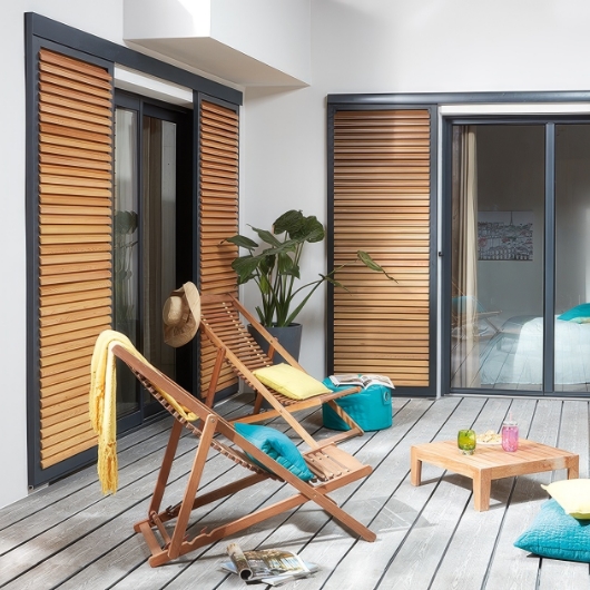 Volet coulissant bois alu terrasse